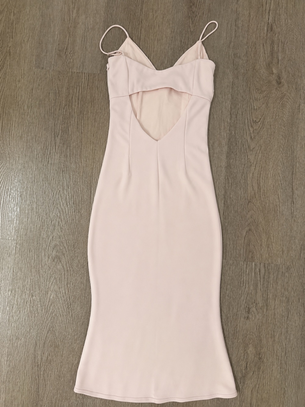 Katie May Blush One-Shoulder Cutout Midi Dress